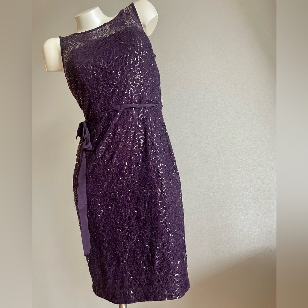 Holiday-special occasion dress in purple